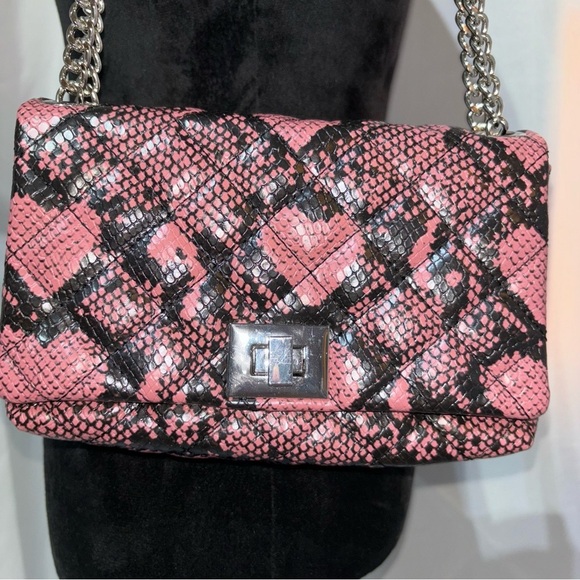 INC International Concepts Soft Mini Heart Ajae Shoulder Bag Black/Pink - Picture 2 of 12